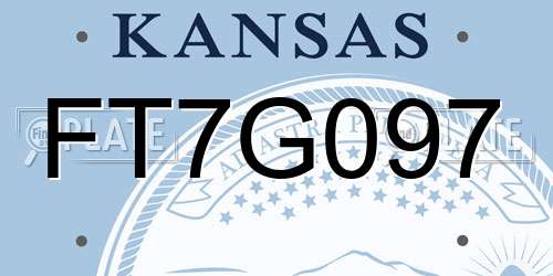FT7G097 Kansas License Plate