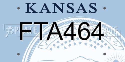 FTA464 Kansas License Plate