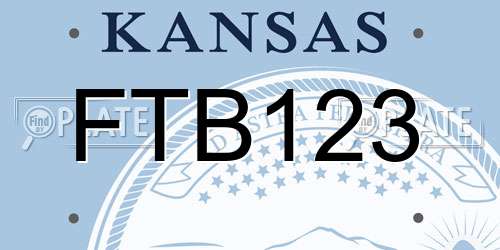 FTB123 Kansas License Plate