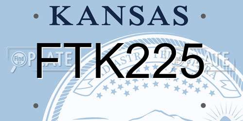 FTK225 Kansas License Plate