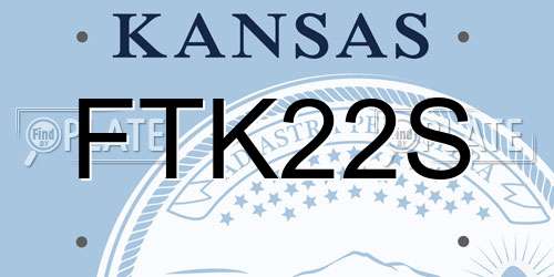 FTK22S Kansas License Plate