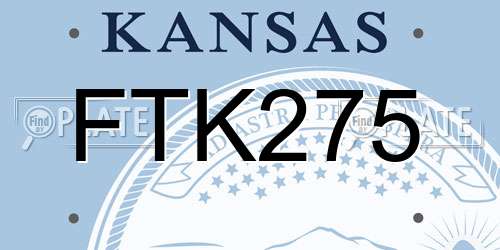 FTK275 Kansas License Plate