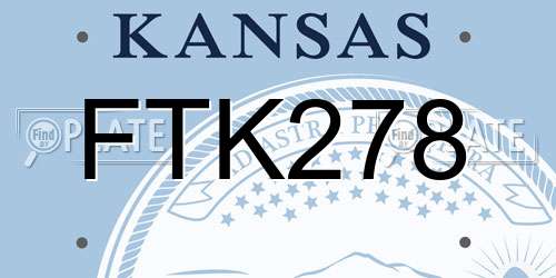 FTK278 Kansas License Plate