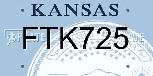 FTK725 Kansas License Plate