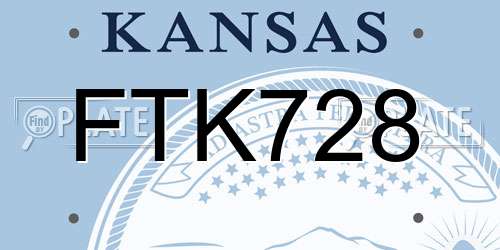 FTK728 Kansas License Plate