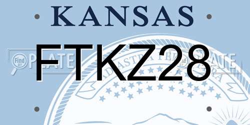 FTKZ28 Kansas License Plate