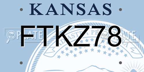 FTKZ78 Kansas License Plate