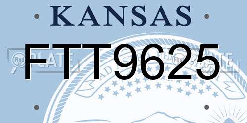 FTT9625 Kansas License Plate