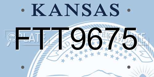 FTT9675 Kansas License Plate