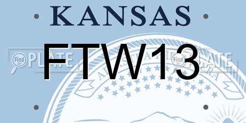 FTW13 Kansas License Plate