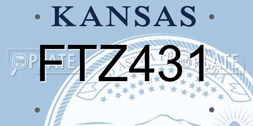 FTZ431 Kansas License Plate