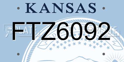 FTZ6092 Kansas License Plate