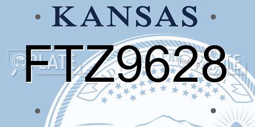 FTZ9628 Kansas License Plate