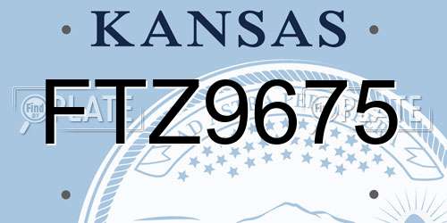 FTZ9675 Kansas License Plate