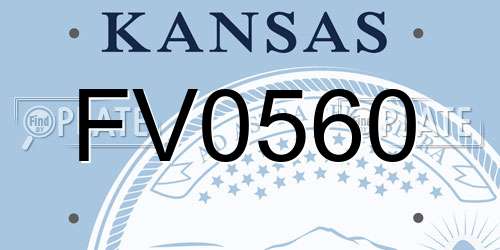 FV0560 Kansas License Plate