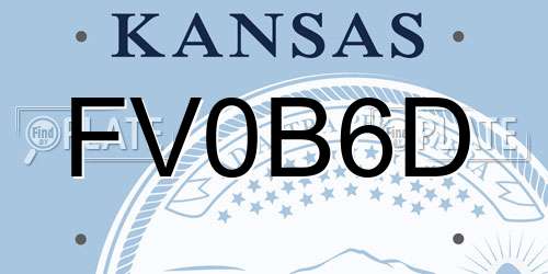 FV0B6D Kansas License Plate