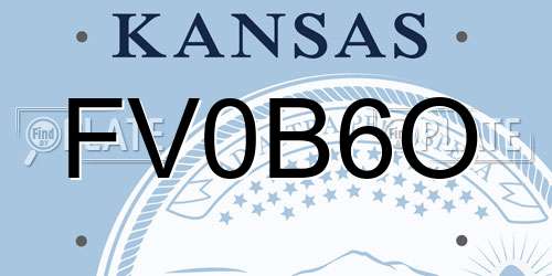 FV0B6O Kansas License Plate