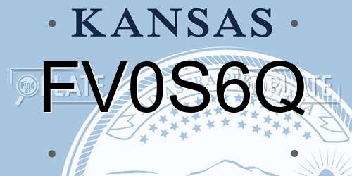 FV0S6Q Kansas License Plate