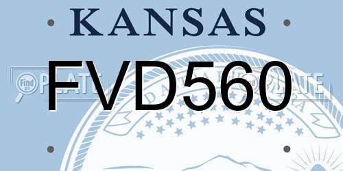 FVD560 Kansas License Plate