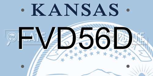 FVD56D Kansas License Plate