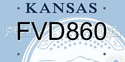 FVD860 Kansas License Plate
