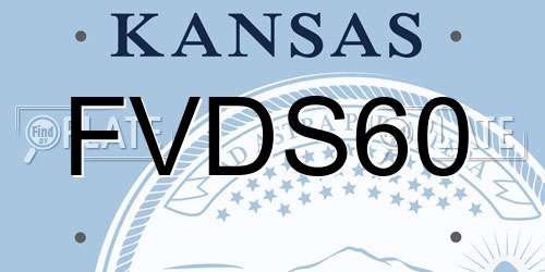 FVDS60 Kansas License Plate