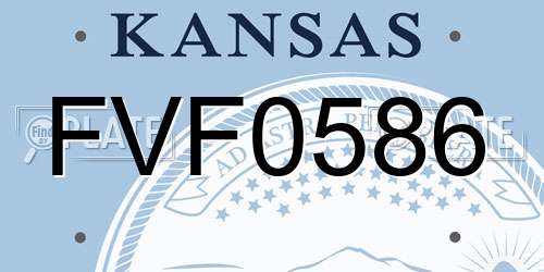 FVF0586 Kansas License Plate