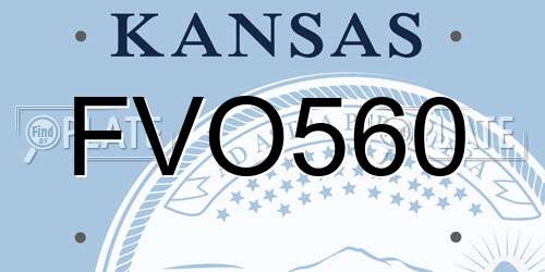 FVO560 Kansas License Plate