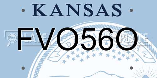 FVO56O Kansas License Plate
