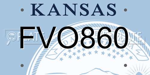 FVO860 Kansas License Plate