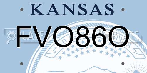 FVO86O Kansas License Plate