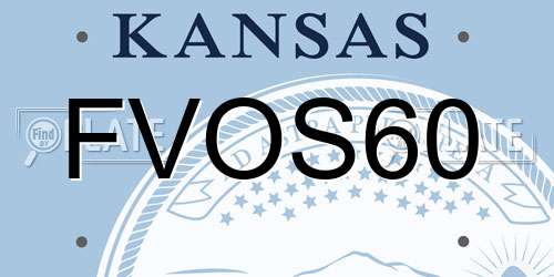 FVOS60 Kansas License Plate
