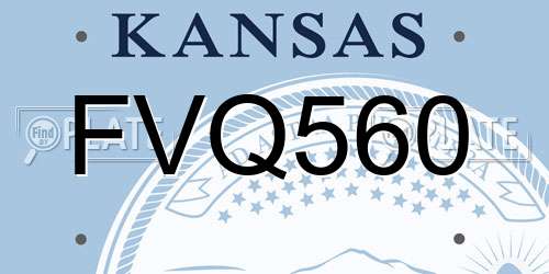 FVQ560 Kansas License Plate