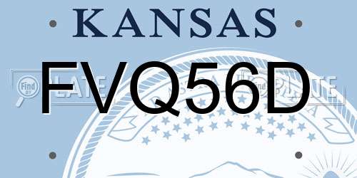 FVQ56D Kansas License Plate