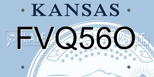 FVQ56O Kansas License Plate