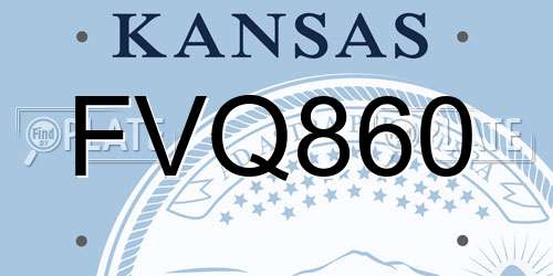FVQ860 Kansas License Plate