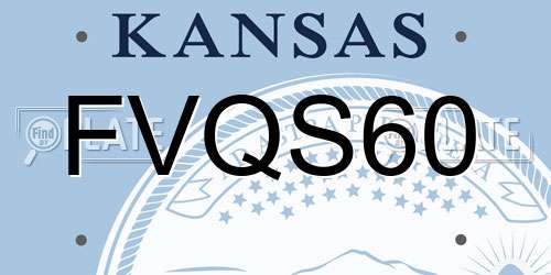 FVQS60 Kansas License Plate