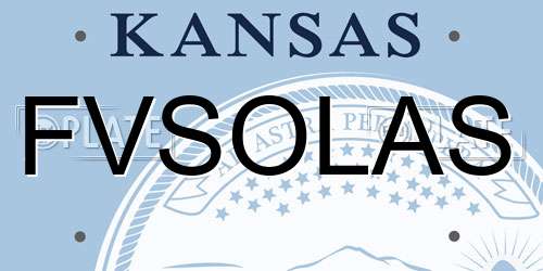 FVSOLAS Kansas License Plate