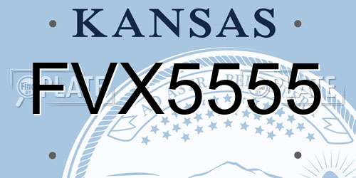 FVX5555 Kansas License Plate