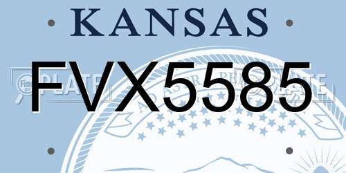 FVX5585 Kansas License Plate