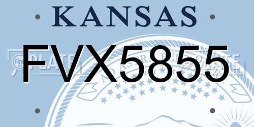 FVX5855 Kansas License Plate