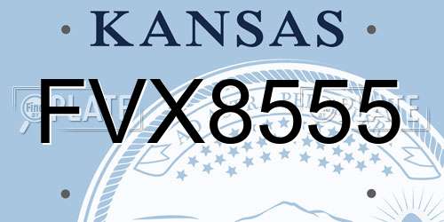 FVX8555 Kansas License Plate