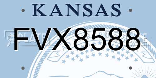 FVX8588 Kansas License Plate