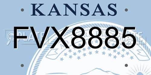 FVX8885 Kansas License Plate