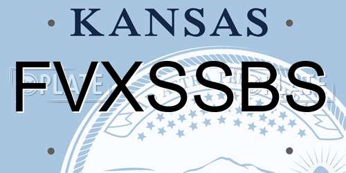 FVXSSBS Kansas License Plate