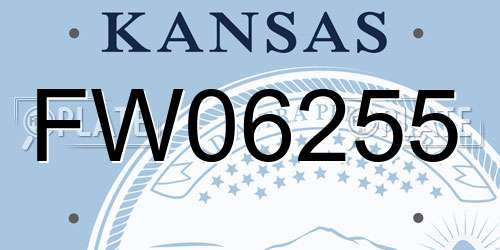 FW06255 Kansas License Plate
