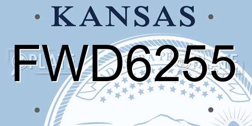 FWD6255 Kansas License Plate