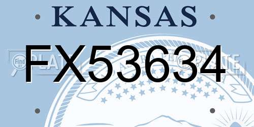 FX53634 Kansas License Plate