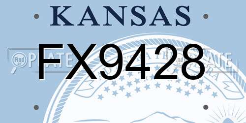 FX9428 Kansas License Plate