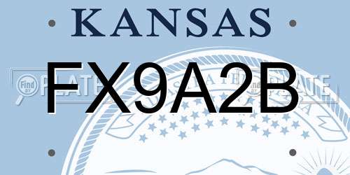 FX9A2B Kansas License Plate